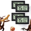 4 PCS Rectangle Reptile Thermometer and Humidity Gauge for Bearded
