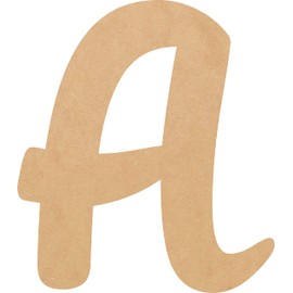 4 Inch Tall Wooden Letter A Unfinished Craft, Wood Alphabet for Nursery Room Decor, Muthike MDF Cutout