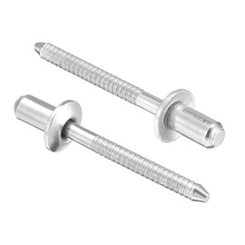 uxcell Blind Rivets, 304 Stainless Steel Pull Rivets Core Decoration Rivets 4.8mm Diameter 9mm Grip Length Close End Silver Tone, 50pcs