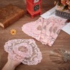 BENECREAT Pack of 6 Pink Retro Lace Placemats, 26.6 x