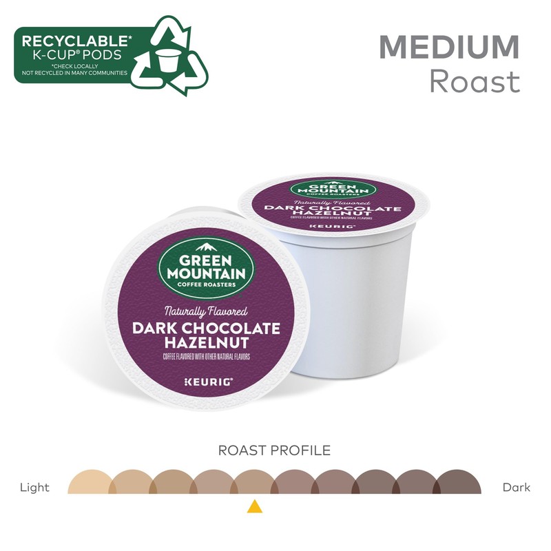 Green Mountain Coffee Roasters Dark Chocolate Hazelnut Coffee, Keurig Single
