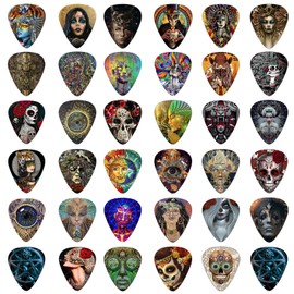 Guitar Picks Set of 36 CONNECTION Guitar Picks Acoustic Guitar Picks Set 0.5/0.71/1/1.2 mm 4 Different Thickness Celluloid Guitar Picks for Electric Guitar Ukulele Guitar Accessories