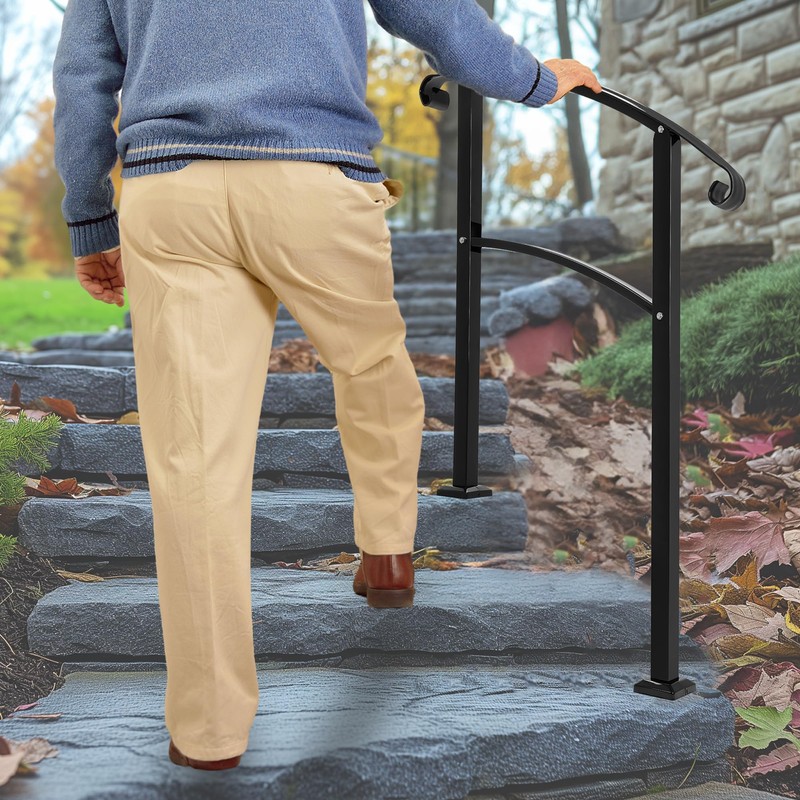 KUAFU Step Hand Rail Compatible with 2-3 Steps Handrails for