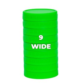 Bedgeta 9 Wide Mouth Mason Jar Lids with Silicone Ring,Thickened Leak-proof Lids Fit Ball,Kerr and More, 9 Green Plastic Lids, 86mm Plastic Mason Jar Lids(Green)