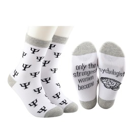 MBMSO 2 Pairs Psychology Socks Mental Health Gift for Psych Doctor Socks Only the Strongest Women Become Psychologists Socks (Psychology Socks)