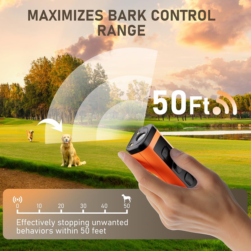 2 Pack Dog Bark Deterrent Devices, Rechargeable Anti-Barking Device for