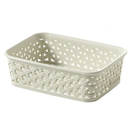 CURVER My Style A6 Storage Basket for Office, Entrance, Living Room, Bathroom – 19.8 x 14.5 x 6 cm – White