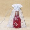 50 PCS Snowflake Organza Bags for Christmas, White Organza Gift