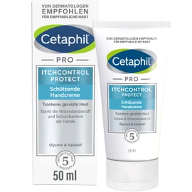 CETAPHIL Pro ItchControl Protect Protective Hand Cream, 50 ml, For Very Dry and Irritated Hands, Strengthens the Resistance of the Hands, With Jojoba Oil & Glycerine