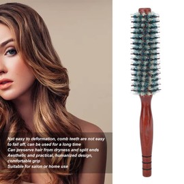 Cepillo para Secar, Libre de Estática, Resistente a Altas Temperaturas, Cepillo Redondo para el Cabello, Cepillo de Cerdas Suaves de jabalí para Salón y Hogar, Ayuda a Reducir el (18s grande)