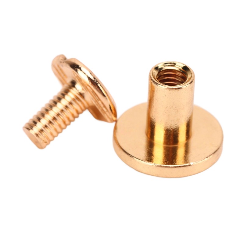 200 Set Chicago Screws Set 9.5x8mm Hard Thick Brass Uniform