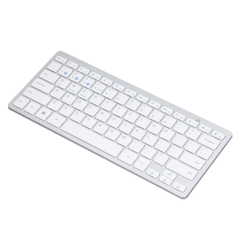 Bluetooth Keyboard Tablet PC Ultra Slim Portable 78 Keys White