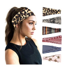 DRESHOW Women's Sports Headbands, Hair Bands, Cute Hair Accessories for Yoga, Running, Training, Pack of 6 - Set 18