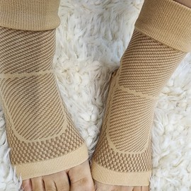 Ankle Support Brace & Taping Socks for Ligament, Heel, Instep - Football, Hiking, Sports Protection Strap 2ea