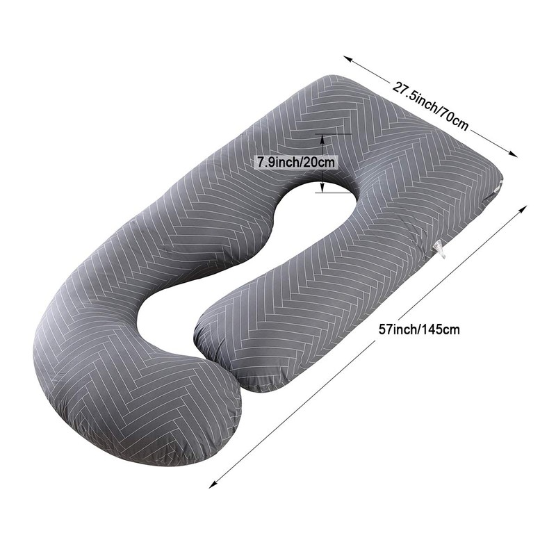 SHANNA Pregnancy Pillow Case J Shape Machine Washable Replacement Cover