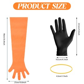 Granster Disposable Sterile Thick Elastic Fitting Field Dressing Venison Cleaning Gloves Kit, 12 Sets Full-Shoulder & Wrist-Length Gloves Tool Kit, 24 Pairs