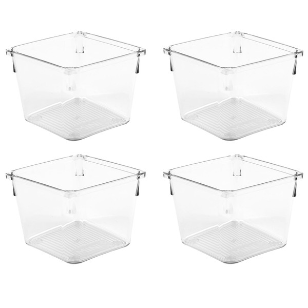 Amtido Drawer Organiser Tray Set - Clear Plastic Containers for