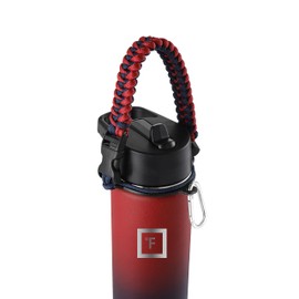 IRON °FLASK Paracord Handle - Fits Wide Mouth Water Bottles - Durable Carrier, Secure Accessories, Survival Strap Cord, Safety Ring, and Carabiner - Seven Core Paracord Bracelet