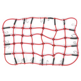 RC Elastic Luggage Net, RC Luggage Net, RC Elastic Luggage Net with Hook for 1/10 1/8 RC Vehicles RC Crawler Truck Roof Rack Car Accessor(Red)
