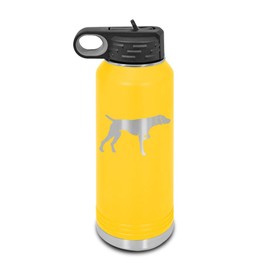German Shorthaired Pointer Laser Engraved Water Bottle Customizable Polar Camel Stainless Steel Many Colors Sizes with Straw - gsp dk - 32 oz - Yellow