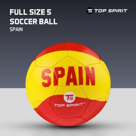 TOP SPIRIT Size 5 Soccer Ball, Country Sports Training Futbol for Recreational Youth and Adult Soccer Players, Spain