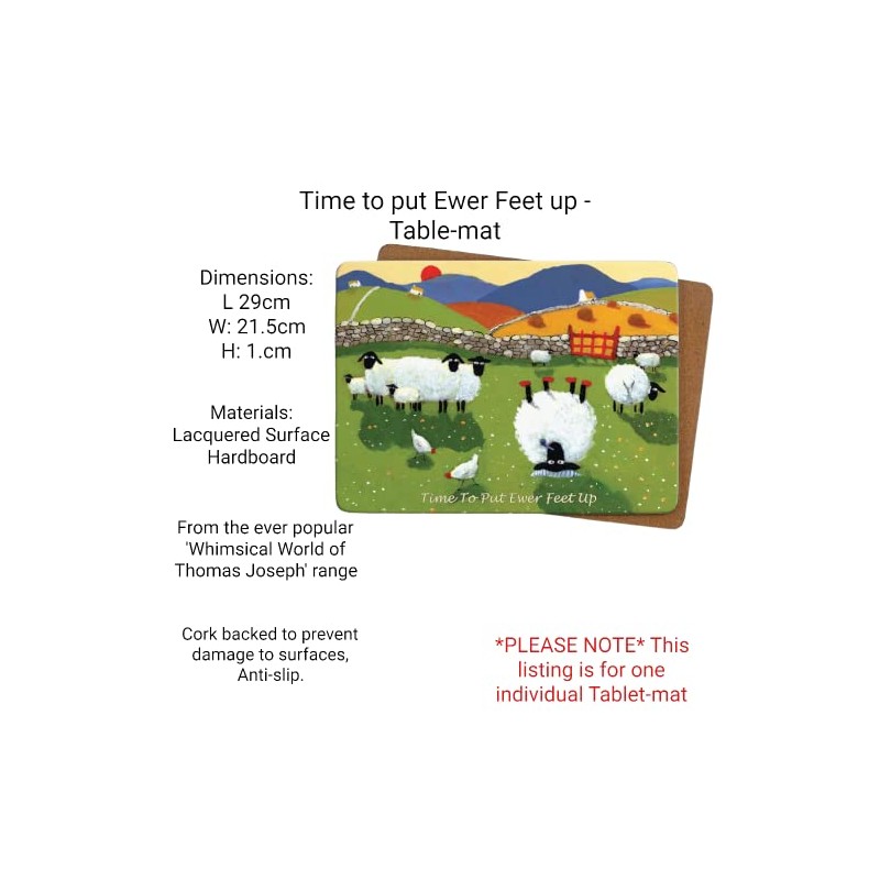 Thomas Joseph Time TO Put Ewer Feet Up Table Mat