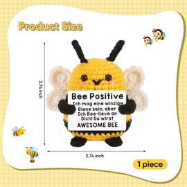 Positive Kartoffel,Biene Kuscheltier Glücksbringer Prüfung Pocket Hug Bienen Geschenke Deko Bee Du Schaffst Das Geschenk Plüschtier,für Abschiedsgeschenk Lehrerin Grundschule Frau Freunde Kollegin