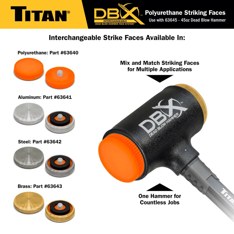 Titan DBX 63640 Interchangeable Polyurethane Striking Faces for DBX 45oz
