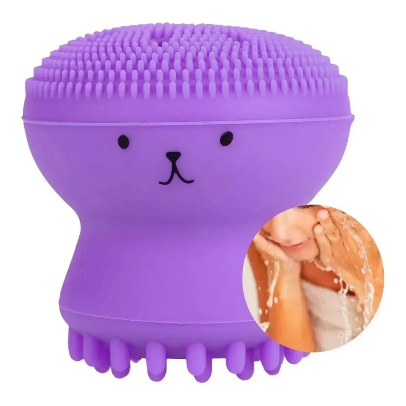 Cepillo Pulpo Masaje Exfoliante Facial Silicona Pack 12pz F