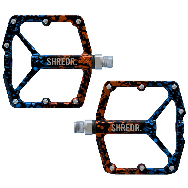 SHREDR. Shine Pedals for MTB, High-Quality Flat Pedals for Mountain