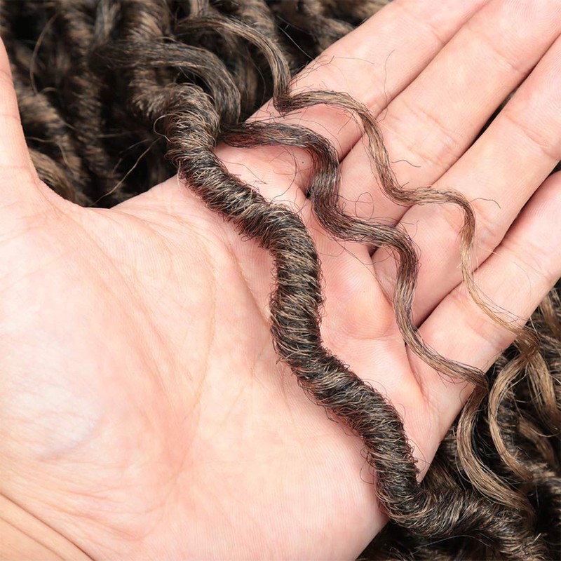 SOKU 5pcs/set 45cm Ombre Brown River False Locs Wavy with