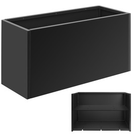 Toriexon Metal Planter Box 30” x 12” x 16”, Tall Planter Box with Removable Insert Shelf, Black Steel Planter Box Heavy Duty for Porch, Garden, Patio, Yard