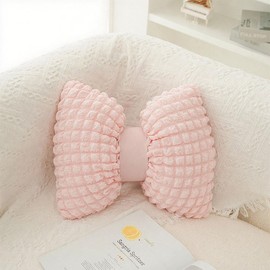 Holotioee Cute Bow Pillow,Lace and Lace Bow Pillow,Car Backrest Cushion,Sofa Office Lumbar Pillow Cushion,Room Decor (Pink-3)