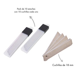 MTL 79276 – Pack of 100 Blades for Cutter, 18 mm, Includes 10 Cases