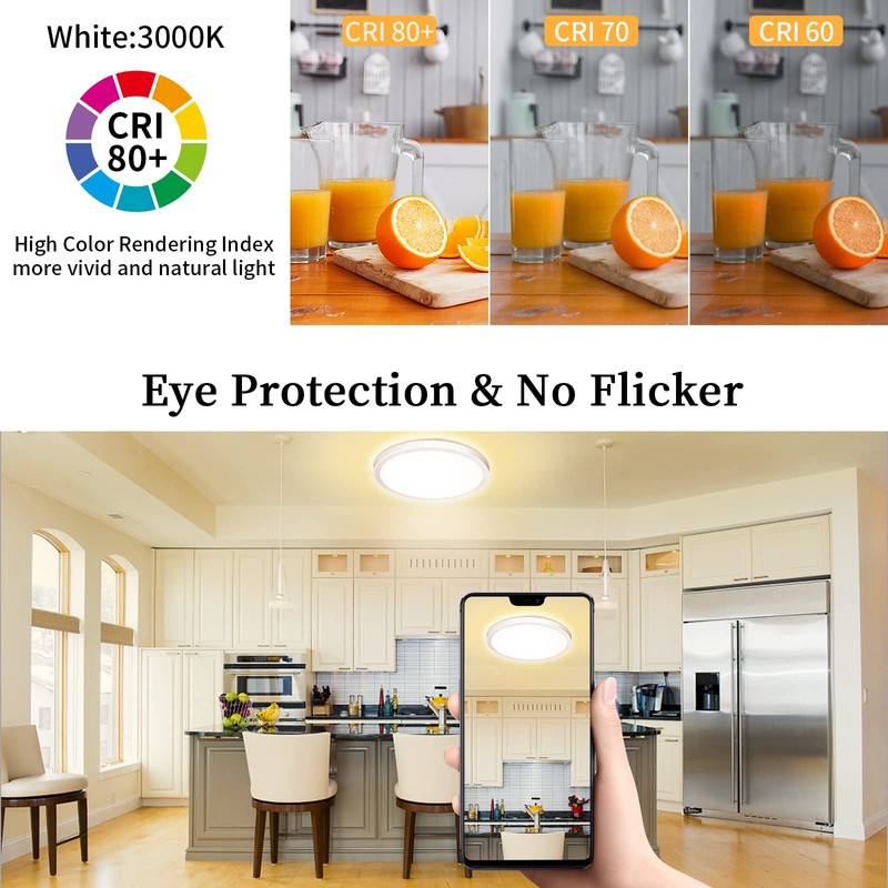Ceiling Light LED Ceiling Light Flat Round Warm White 18