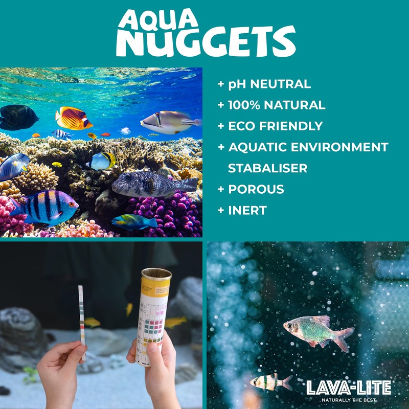 Lava-Lite Aqua Nuggets Filter Media for Crystal-Clear Water in Aquariums,