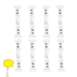 TUKEVA Pack of 8 Plastic Sign Holder Clip Price Tag Clip Merchandise Sign Clip Plastic Rotating Sign Holder for Goods, Clip on Sign Holder, Price Tag Display (Transparent)