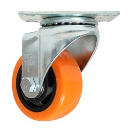 Dogotuls ZF5114 Rodaja de PVC Giratoria con Placa, color Naranja, 3"