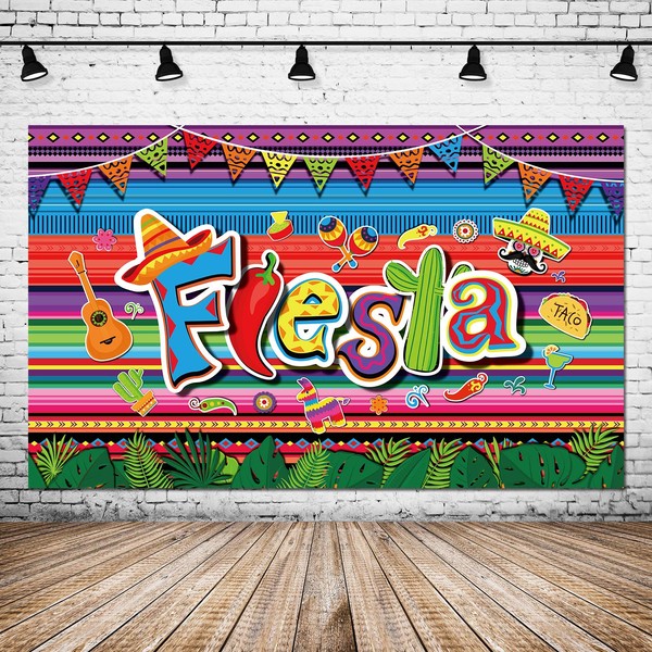 Cinco De Mayo Party Decorations Fiesta Theme Backdrop Banner Photography Large 71" X 43" Mexican Colorful Cinco De Mayo Party Supplies