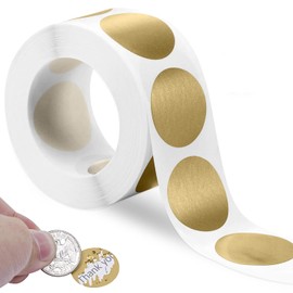 300 Uds Pegatinas Redondas para Rascar, Etiquetas Adhesivas para Rascar Etiquetas Circulares Adhesivas para Navideños Redondas para Bodas, Fiestas, Revelaciones de Género y Etiquetas DIY (2)