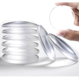 Topes de puerta para pared transparentes (8 unidades, tamaño mediano de 2 pulgadas), protector de pared silencioso para manija de puerta, cojín de esc
