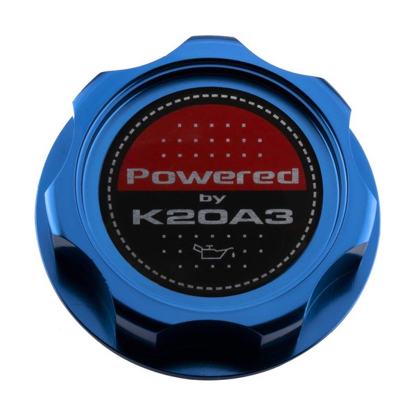 VMS RACING BLUE OIL CAP with Powered by K20A3 Emblem