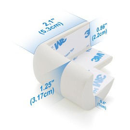 AIXMEET AIXMEET 8 Pack Soft Sponge Table Corners, Corner Protector Baby, Baby Proofing Corner Guards, Pre-Taped Furniture Corner Protectors, Child Safety Furniture Bumper(Sponge Corners-8 White)