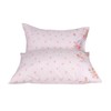 Pink Cotton Pillowcase for Hair and Skin, Floral Printed Pillow