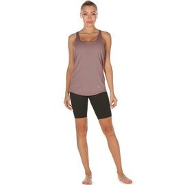 icyzone Workout Tank Tops Built in Bra - Women's Strappy Athletic Yoga Tops, Exercise Running Gym Shirts (XL, Mauve Shadows)