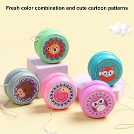 3 Pieces Yoyo Children's Toy, Wooden Yo-Yos Toy, YoYo Balls, Yoyo Children, JoJo Children, Cartoon YoYo Balls Children, Yo Yo for Kids, for Children's Birthday Gifts, Parties