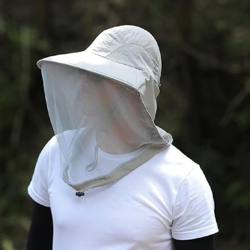[koundeneko] 虫除け 帽子 ネット付き 通気性 夏用ハット 紫外線対策 UVカット 虫よけキャップ 登山