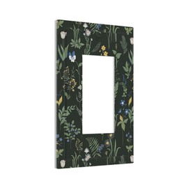 Bohemian Floral Plants Boho Colorful Green Leaf And Wildflower Single Rocker Light Switch Cover 1 Gang Outlet Cover Decorative Gfci Electrical Wall Plate Dimmer Switchplate for Bathroom Decora