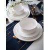 Kanwone Porcelain Dessert Salad Plate - 8 Inch, White, Microwave