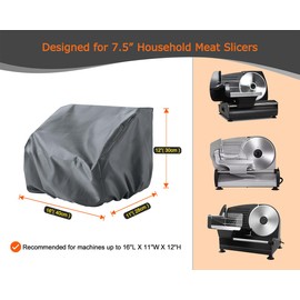 Meat Slicer Dust Cover for 7.5" Home Use Electric Slicers, Compatible with Borlebbi, OSTBA, TOKASS, Cuisinart, Chefman and All Small Household Deli Slicers with 7.5 Inch Blade, M